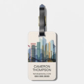 アブダビ，アラブ首長統一された国|シティスカイライン ラゲッジタグ (裏面縦)