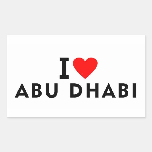 アブダビ UAE アラブ首長国連邦 愛の街 心臓 長方形シール (正面)