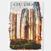 アブダビUAEウォーターカラースカイライン マグネット (正面)