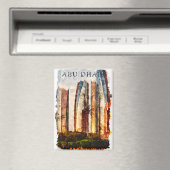 アブダビUAEウォーターカラースカイライン マグネット (インサイチュ (食洗機))