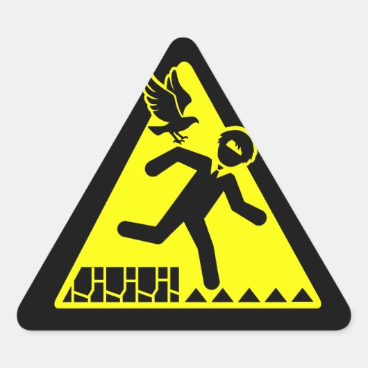 アブナイのステッカー 三角形シール (正面)