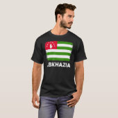 アブハジア国旗のサポートアブハジア人女性男性 Tシャツ (正面フル)