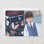 アブラカダブラ誕生日魔法パーティーマジシャン写真 招待状 (正面)