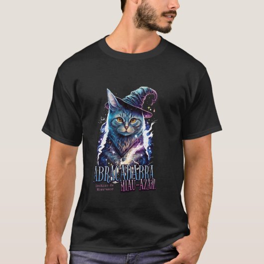アブラカダブラ ミャウアザム 猫 魔法使い マジック Tシャツ (正面)