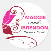 アブラキサス抽象芸術フローラありがとう暗い赤紫色オキブラッド ラウンドシール (正面)