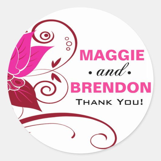 アブラキサス抽象芸術フローラありがとう暗い赤紫色オキブラッド ラウンドシール (正面)