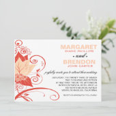 アブラクサス アブストラクト フローラル | ピーチ コーラル 招待状 (スタンド正面)