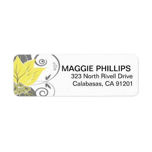 アブラサス抽象芸術フローラ |黄色の木炭 ラベル (正面)