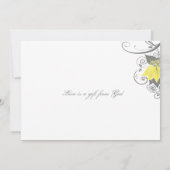 アブラサス抽象芸術フローラ |黄色の木炭 招待状 (裏面)