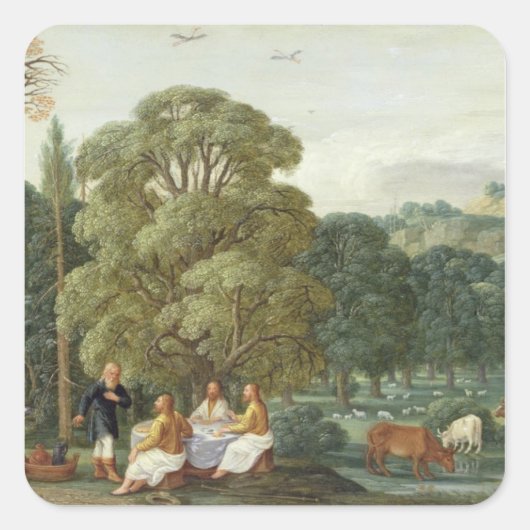 アブラハムが三つの天使を楽しませる スクエアシール (正面)