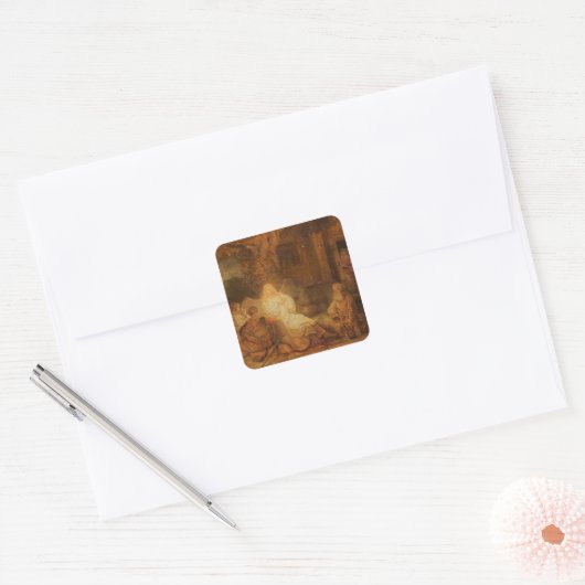 アブラハムが三天使を受け取る1646 (パ上の油 スクエアシール (封筒)