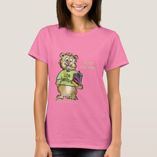 アブラハムスターT考えシャツの漫画の食べ物 Tシャツ (正面)