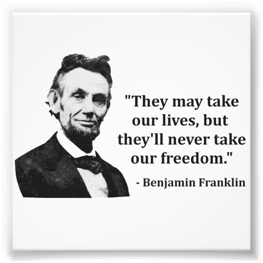 アブラハムリンカントロール引用文 フォトプリント            (正面)