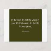 アブラハムリンカーン有名引用文やる気を起こさせる、 ポストカード (正面)