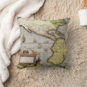 アブラハム・オルテリウスによるアメリカ大陸の古地図 クッション (ブランケット)