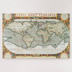 アブラハム・オルテリウスによるヴィンテージ世界地図 1587–1595 ジグソーパズル