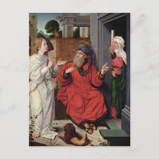 アブラハム，サラと天使， c.1520 ポストカード (正面)