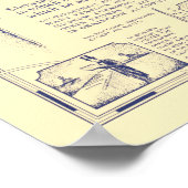 アブラハム・リンカーンのマサチューセッツ訪問の地図 ポスター (角)