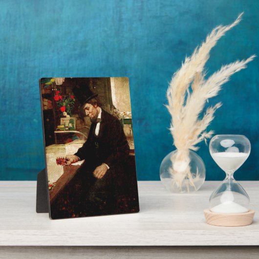 アブラハム・リンカーン大統領とバラ・ハット フォトプラーク (側面)