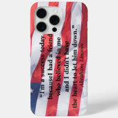 アブラハム・リンカーン大統領成功引用文米国国旗 Case-Mate iPhoneケース (裏面)