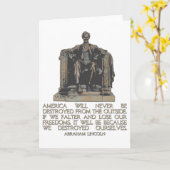 アブラハム・リンカーン引用文:我々は自らを破壊した カード (黄色い花)