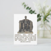 アブラハム・リンカーン引用文：我々は自分自身を破壊した ポストカード (スタンド正面)