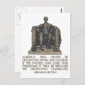 アブラハム・リンカーン引用文：我々は自分自身を破壊した ポストカード (正面/裏面)