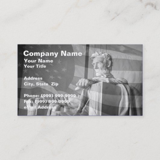 アブラハム・リンカーン記念統一された・州国旗 名刺 (正面)