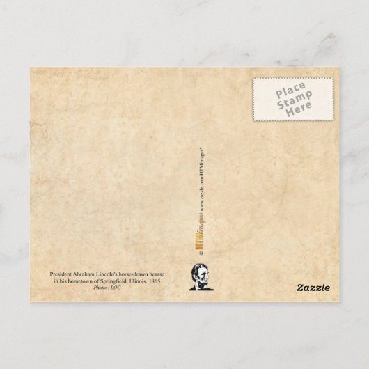 アブラハム・リンカーン議長の馬描の霊長 ポストカード (裏面)