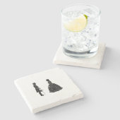 アブラハム・リンカーン・メアリー・トッド・リンカーン・シルエット ストーンコースター (横)