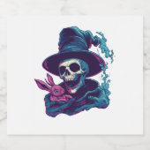 アブラ – カダブラボーンズ – おもしろい魔法スカル スパークリングワインラベル (シングルラベル)