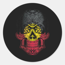 アブリジンスカルとバラ国旗 ラウンドシール