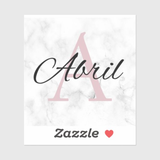 アブリルマーブルモノグラムインタルガールパーソナライズされたズ シール (シート)