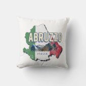 アブルッツォイタリアレトロ地域マップヴィンテージ土産 クッション (正面)