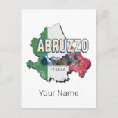 アブルッツォイタリアレトロ地域マップヴィンテージ土産 シーズンポストカード (正面)