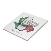 アブルッツォイタリアレトロ地域マップヴィンテージ土産 タイル (側面)