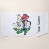 アブルッツォイタリアレトロ地域マップヴィンテージ土産 ビーチタオル (正面)