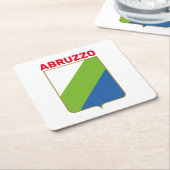 アブルッツォ国旗（イタリア） スクエアペーパーコースター (アングル)