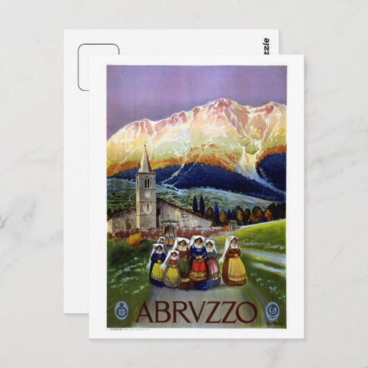 アブルッツォ復元ヴィンテージイタリアン旅行ポスター ポストカード (正面/裏面)