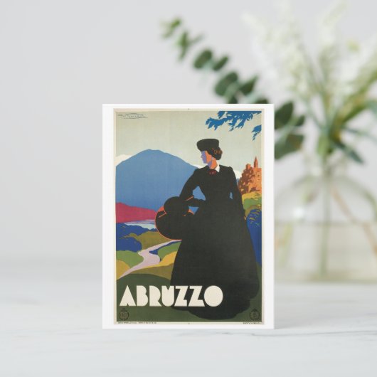 アブルッツォ、イタリアのヴィンテージ旅行ポスター ポストカード (スタンド正面)
