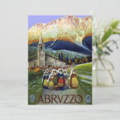 アブルッツォ・イタリア・ヴィンテージ旅行ポスターアートと女性 (スタンド正面)