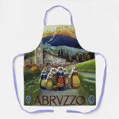 アブルッツォ・イタリア・ヴィンテージ旅行ポスターアートと女性 エプロン (正面)