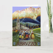 アブルッツォ・イタリア・ヴィンテージ旅行ポスターアートと女性 カード (正面)