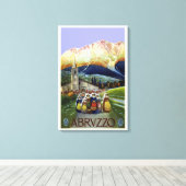 アブルッツォ・イタリア・ヴィンテージ旅行ポスターアートと女性 キャンバスプリント (インサイチュ (ウッドフロア))