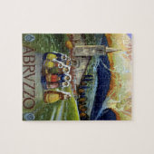 アブルッツォ・イタリア・ヴィンテージ旅行ポスターアートと女性 ジグソーパズル (横)