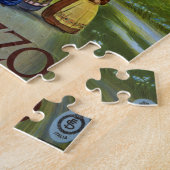 アブルッツォ・イタリア・ヴィンテージ旅行ポスターアートと女性 ジグソーパズル (側面)