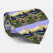 アブルッツォ・イタリア・ヴィンテージ旅行ポスターアートと女性 ネクタイ (ロール)