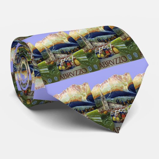アブルッツォ・イタリア・ヴィンテージ旅行ポスターアートと女性 ネクタイ (ロール)