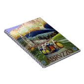 アブルッツォ・イタリア・ヴィンテージ旅行ポスターアートと女性 ノートブック (右側)