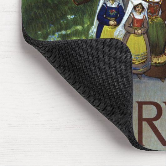 アブルッツォ・イタリア・ヴィンテージ旅行ポスターアートと女性 マウスパッド (コーナー)